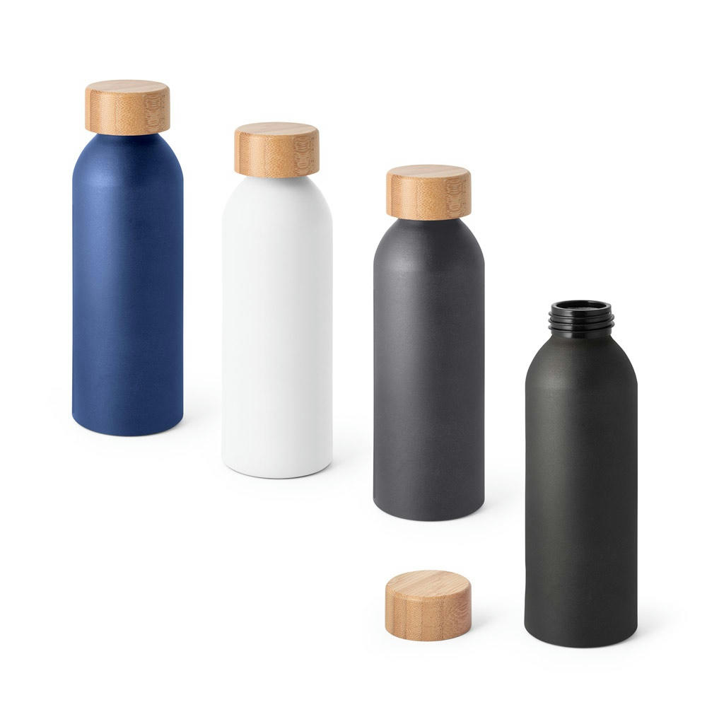 Product image QUETA. Aluminiumflasche mit Bambusdeckel 550 ml Werbeartikel