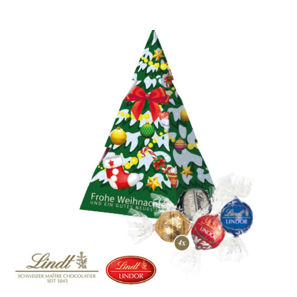 Präsent "Weihnachtsbaum" mit Lindor Pralinés Werbeartikel