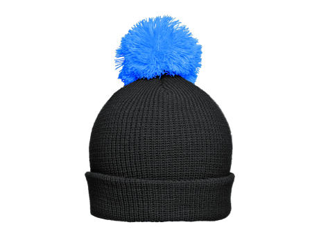 Pompon Hat with Brim - Strickmütze mit Umschlag und Pompon Werbeartikel