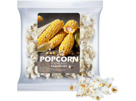 Popcorn süß, ca. 20g, Express Maxi-XL-Tüte mit Etikett Werbeartikel