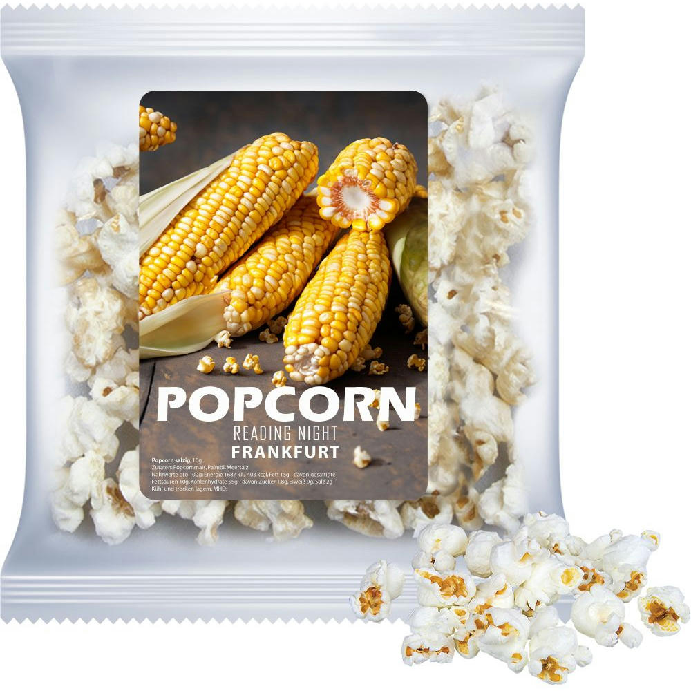Product image Popcorn süß, ca. 20g, Express Maxi-XL-Tüte mit Etikett Werbeartikel