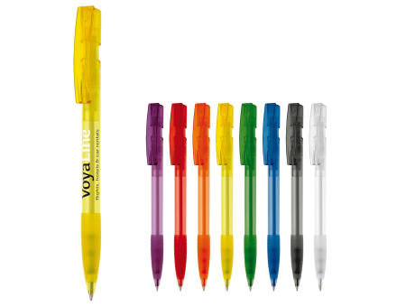 Kugelschreiber Nash Transparent mit Gummigriff bedrucken