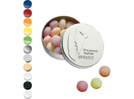 Product image XS-Prägedose mit XS-Kalfany-Fruchtbonbons, 16g Werbeartikel