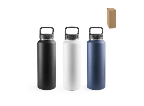 SINNER. Flasche aus 90% recyceltem Edelstahl mit einem großen Fassungsvermögen von bis zu 1200 ml Werbeartikel