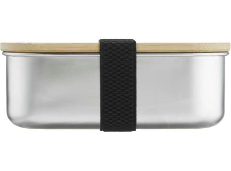 Lunchbox 1000 ml aus Edelstahl mit Bambus-Deckel Werbeartikel