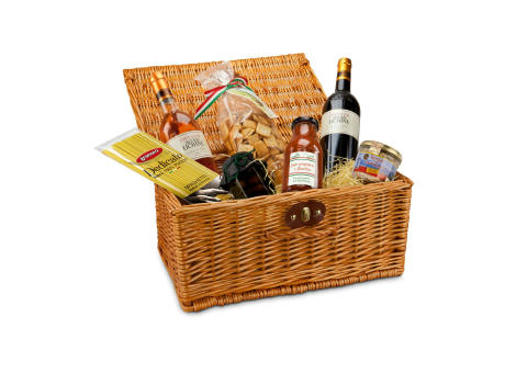 Product image Geschenkset / Präsenteset: Mediterrane Vielfalt, Weidenkorb mit 7 Spezialitäten Werbeartikel