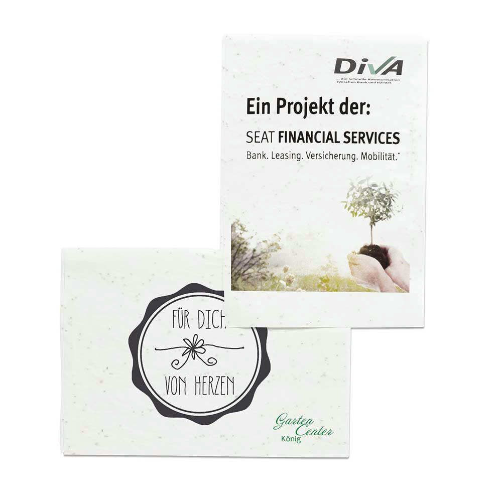 Product image Samenpapier DIN A5 - Blumenmischung, Druck 4/4-c Werbeartikel