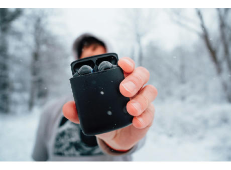 Skywave Solar-Kopfhörer aus RCS recyceltem Kunststoff Werbeartikel