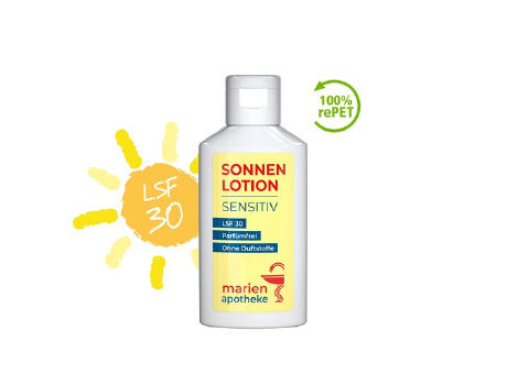 50 ml Flasche - Sonnenmilch LSF 30 (sensitiv) - Body Label Werbeartikel
