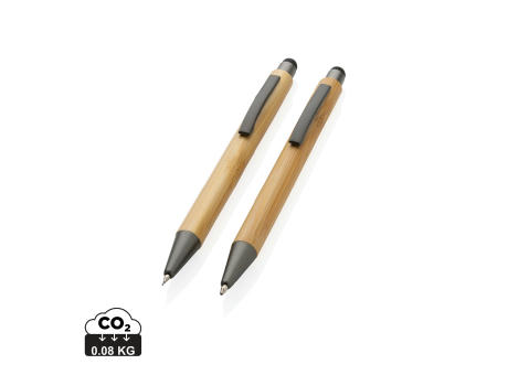 Modernes Bambus-Stifteset in Box Werbeartikel