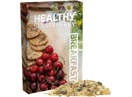 Müsli Sauerkirsche, ca. 50g, Faltschachtel Werbeartikel