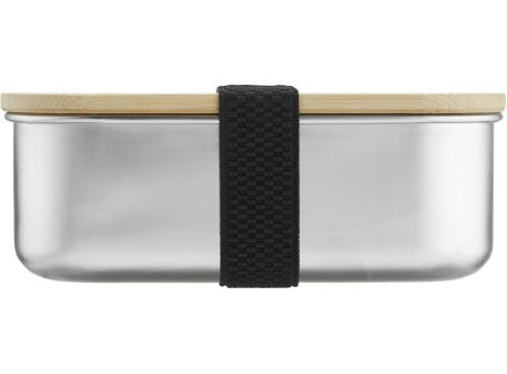 Lunchbox 1000 ml aus Edelstahl mit Bambus-Deckel Werbeartikel