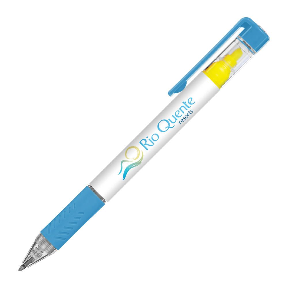 Product image Bergman Kugelschreiber mit Textmarker & farbigem Griff Werbeartikel