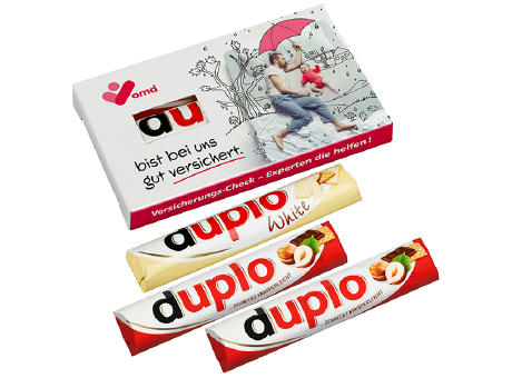 3er Duplo-Pack (2 Duplo klassisch und 1 Duplo weiß) Werbeartikel