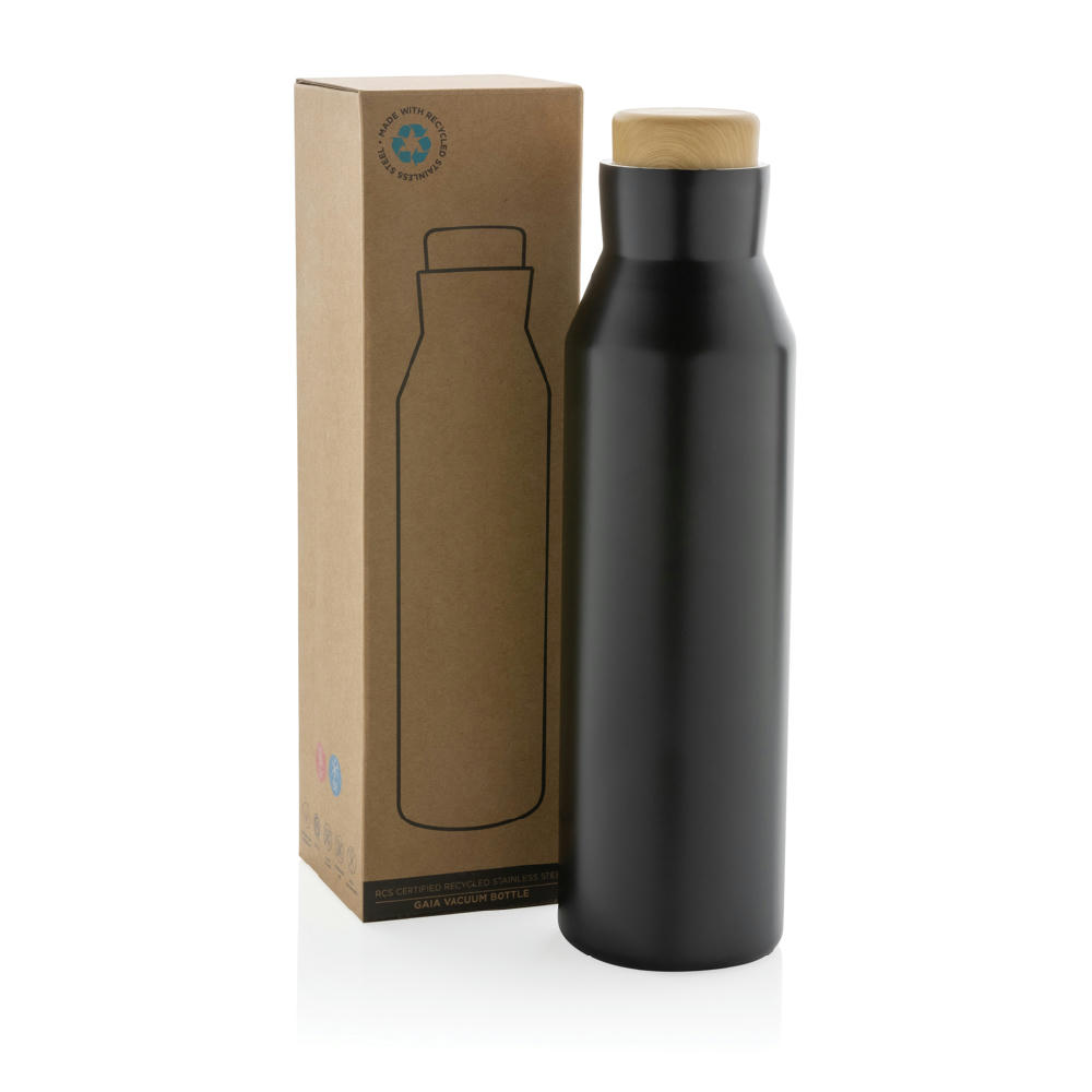 Gaia Vakuumflasche aus RCS recyceltem Stainless-Steel Werbeartikel