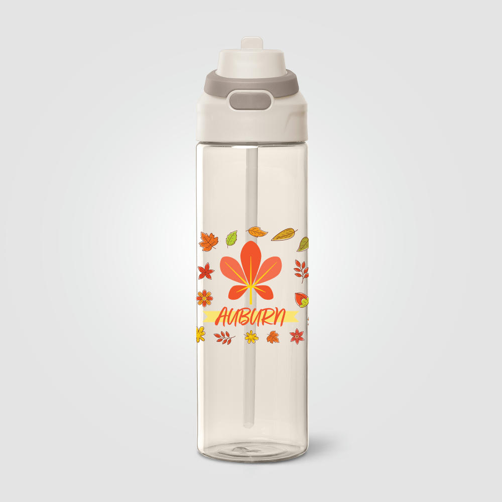 Product image Lynk Trinkflasche mit Trinkhalm und Klappverschluss einwandig aus rPET - 830 ml Werbeartikel
