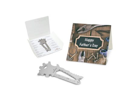 Product image Geschenkartikel: ROMINOX® Key Tool Truck / LKW (22 Funktionen) im Motiv-Mäppchen Happy Father's Day Werbeartikel