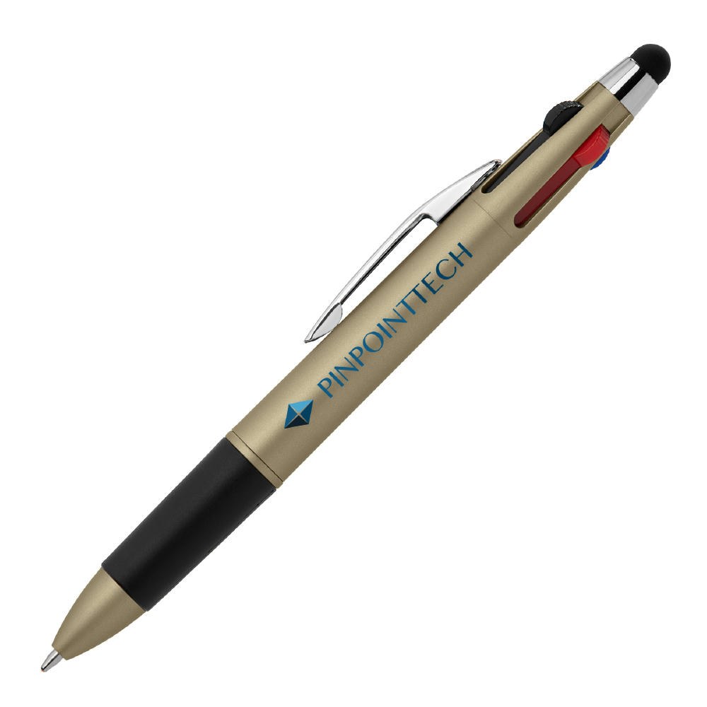 Quattro Softy Metallic Multi-Tinten Kugelschreiber - m/Stylus Werbeartikel