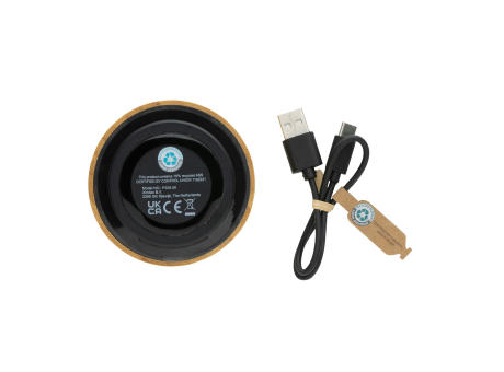 Kabelloser 3W-Lautsprecher aus RCS rKunststoff & Bambus Werbeartikel