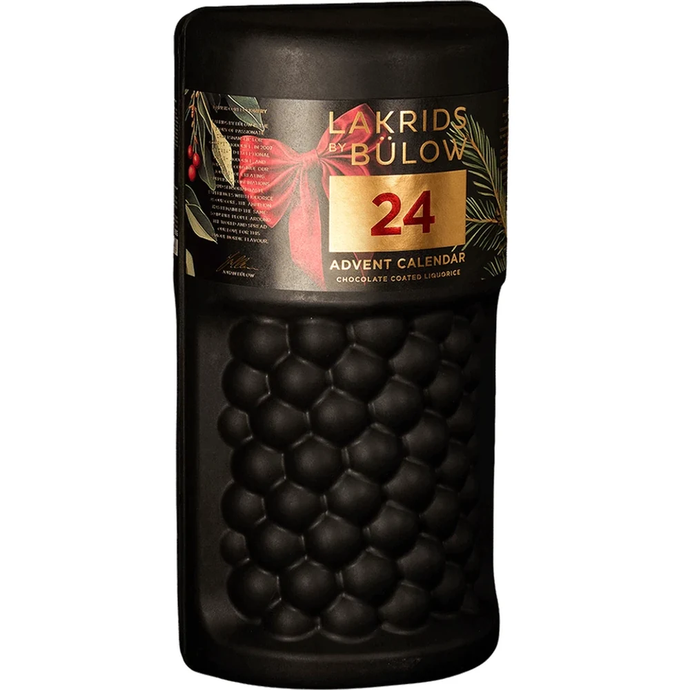 Lakrids by Bülow Large Adventskalender in Dosenform mit großer 24 und Schleife – Adventsgeschenk fürs Team