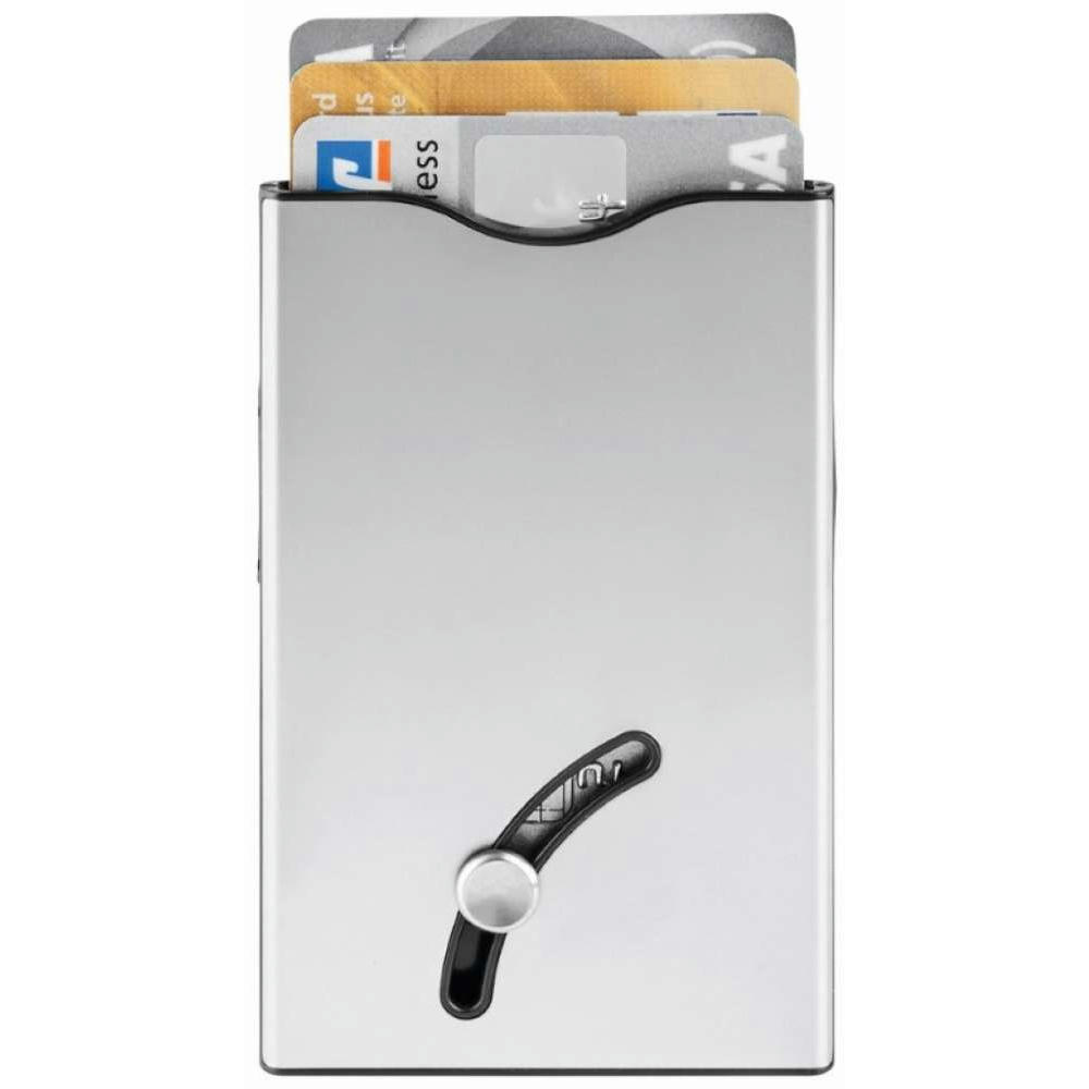 Product image Blackmaxx® Sicherheitskartenhalter "CardSafeOneTouch" silber Werbeartikel