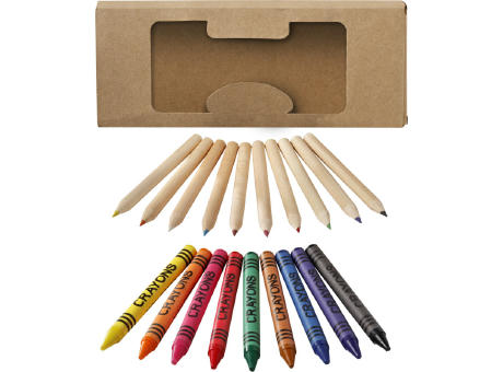 Product image Lucky 19-teiliges Waxmal- und Buntstifte Set Werbeartikel