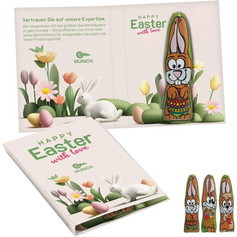 Product image Süßes Briefchen mit MINI-Schoki-Osterhäschen „Standard“ Werbeartikel