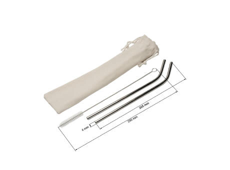 Strohhalm-Set "Steel" Werbeartikel