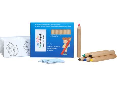 Product image JUMBO Buntstifte Set mit Memo-Kärtchen, inkl. individueller Rundumdruck Werbeartikel