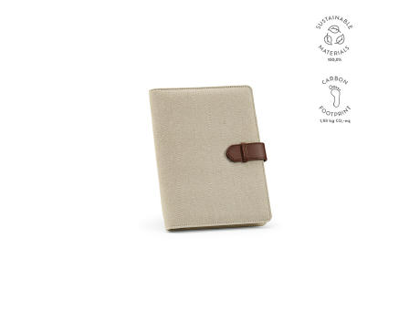 Product image Eliot A5-Mappe aus recyc.Baumwolle. Notizblock mit 64-seitigem FSC Werbeartikel