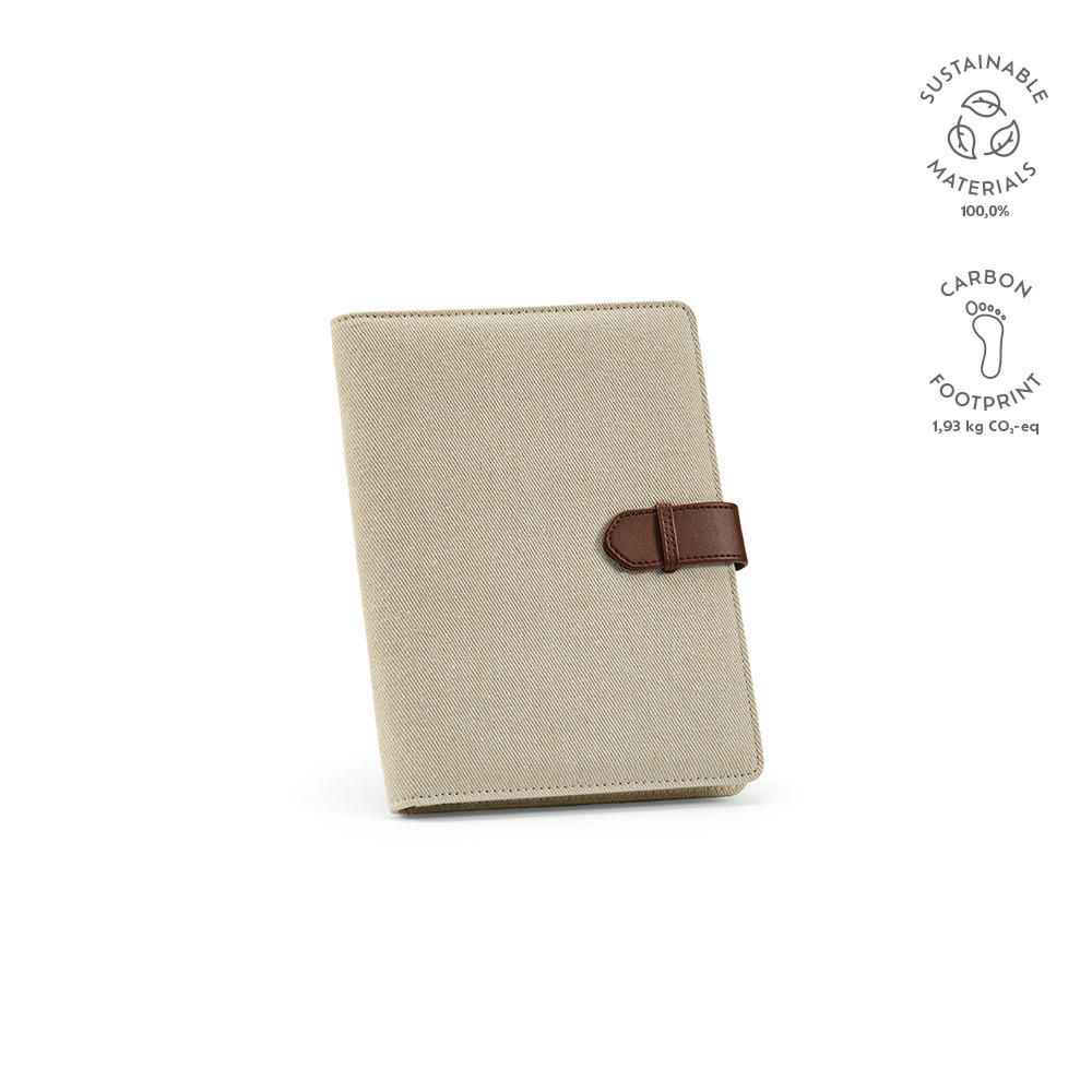 Product image Eliot A5-Mappe aus recyc.Baumwolle. Notizblock mit 64-seitigem FSC Werbeartikel