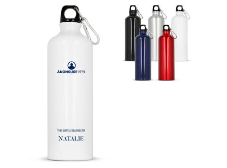 Aluminium Wasserflasche mit Karabiner 750ml Werbeartikel