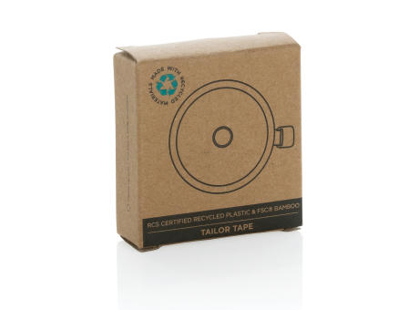 Schneidermaßband aus RCS recyceltem Kunststoff und Bambus bedrucken