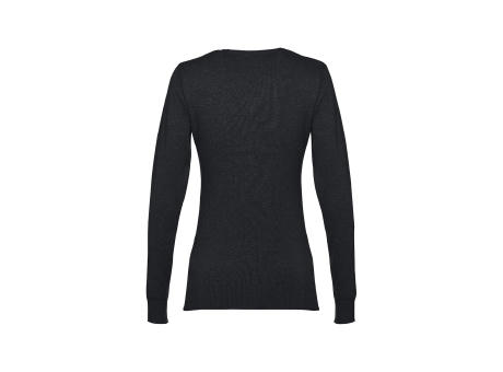 THC MILAN WOMEN. Pullover mit V-Ausschnitt für Damen aus Baumwolle und Polyamid bedrucken