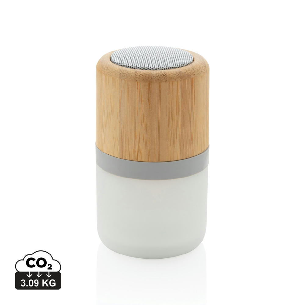 Product image 3W farbwechselnder Lautsprecher aus Bambus Werbeartikel