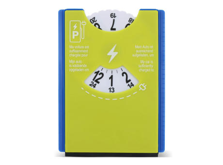 Parkscheibe mit Eiskratzer blau oder grün Werbeartikel