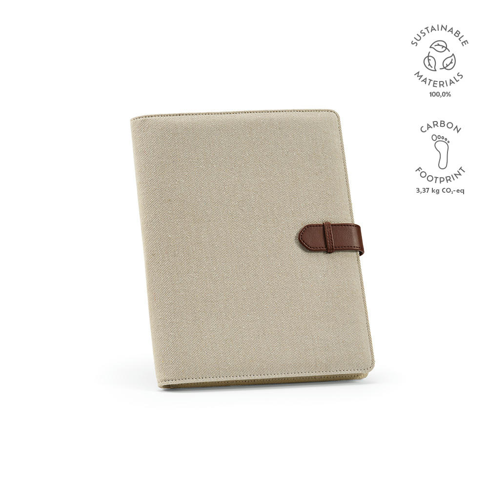 Product image Eliot A4-Mappe aus recyc.Baumwolle. Notizblock mit 64-seitigem FSC Werbeartikel