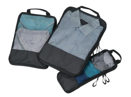 Product image TROIKA Reise-Kompressionstaschen Set TROIKA BLACK PACKING CUBES bedrucken