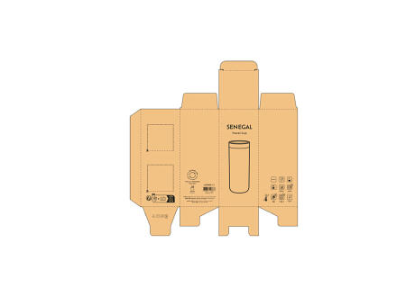 Senegal Reisebecher recy. Edelstahl 400 ml  Werbeartikel