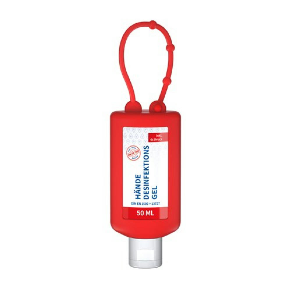 Product image 50 ml Bumper rot - Hände-Desinfektionsgel (DIN EN 1500) - Body Label Werbeartikel