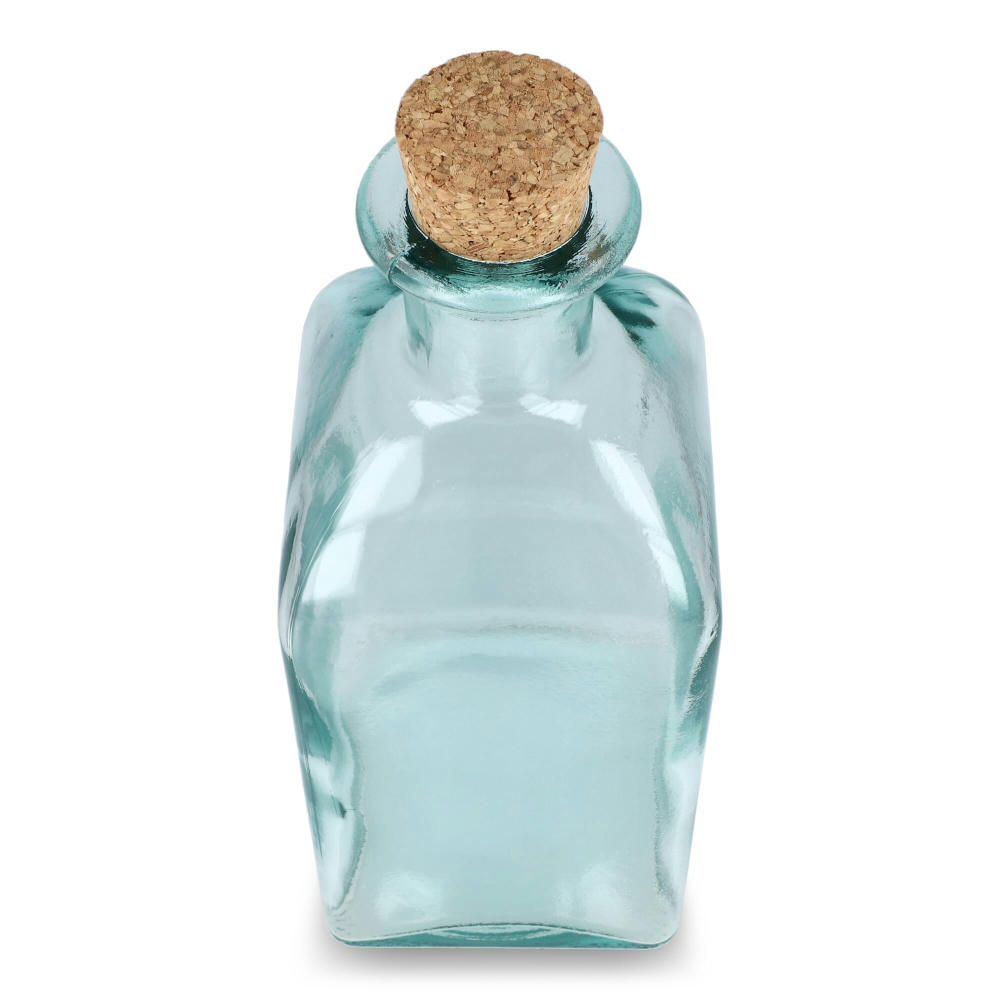 InSideOut Square Recycelte Glaswasserflasche ReuuZ mit Korkverschluss 1 l Werbeartikel