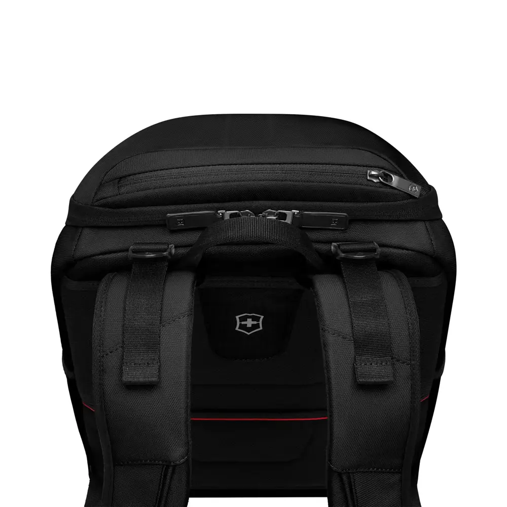 Victorinox Altmont Modern Commuter Backpack Schwarz, Tragegriff und Reißverschluss oben – hochwertiges Kundengeschenk