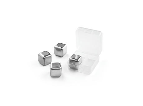 GLACIER. Set mit wiederverwendbaren Würfeln aus rostfreiem Stahl Werbeartikel