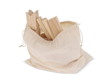 Kubb Spiel aus Holz mit Beutel Werbeartikel