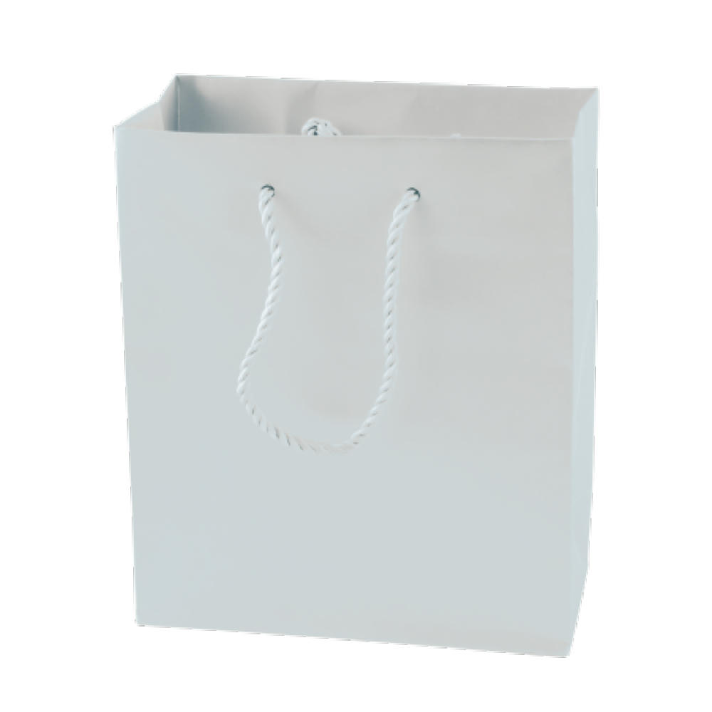 Product image Matte Papiertasche schwarz und weiß 270x370x120 mm Werbeartikel