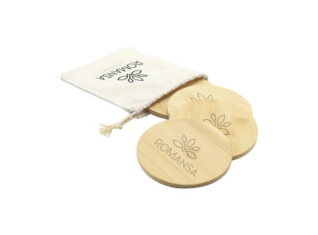 Bamboo Coaster Set Untersetzern Werbeartikel
