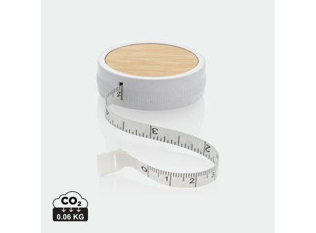 Product image Schneidermaßband aus RCS recyceltem Kunststoff und Bambus Werbeartikel