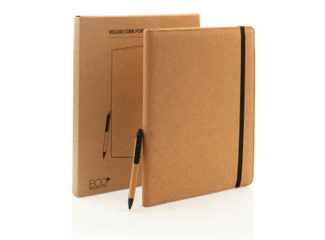 Deluxe Kork Portfolio A4 mit Stift Werbeartikel