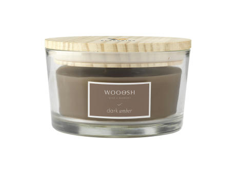 Wooosh Flame Scented Candle Dark Amber Werbeartikel