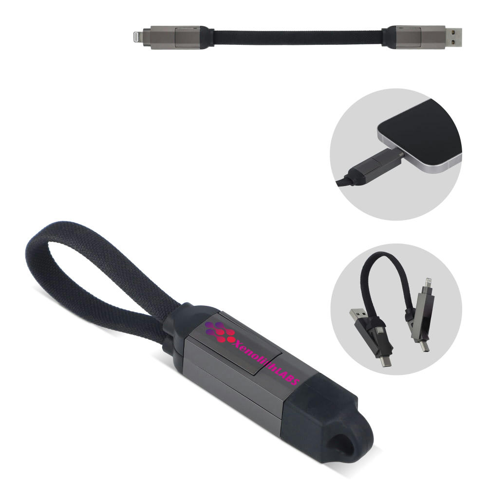 Product image Multifunktionales 4-in-1 Kabel OTG Schlüsselanhänger Größe 60 W Werbeartikel
